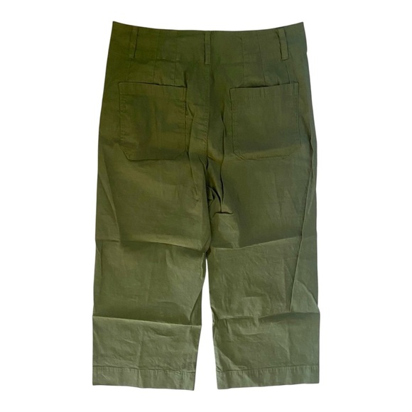 Anthropologie Maeve The Colette Wide Leg Pants Moss Green Linen Sz 33 - Picture 3 of 5